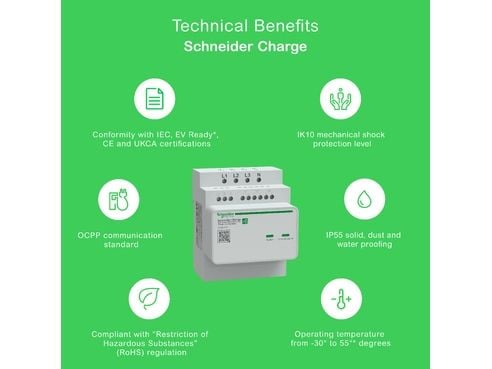 Schneider Electric EVA2HPC3, Hvit, Vegg, Plast, Feil, Status, III, 1 stykker