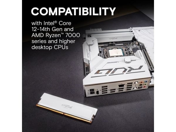 Crucial Pro - Overclocking Edition - DDR5 - modul - 16 GB - DIMM 288-pin - 6000 MHz / PC5-48000 - CL36 - 1.35 V - ikke-bufret - hvit