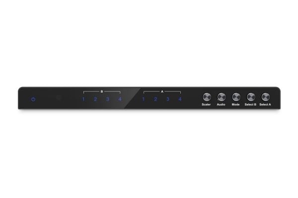 Digitus DS-55345, AV-matriseomskifter, 10,2 Gbit/sek., Sort, Metall, Knapper, Fjernkontroll, Status