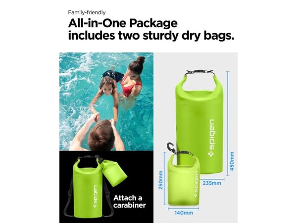 Spigen AquaShield WaterProof Dry Bag + A630, Backpacking, Strandaktiviteter, Camping, Canoeing, Kayaking, Vannsportsaktiviteter, Universell, Grønn,...