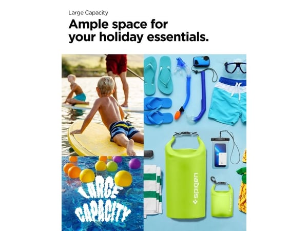 Spigen AquaShield WaterProof Dry Bag + A630, Backpacking, Strandaktiviteter, Camping, Canoeing, Kayaking, Vannsportsaktiviteter, Universell, Grønn,...