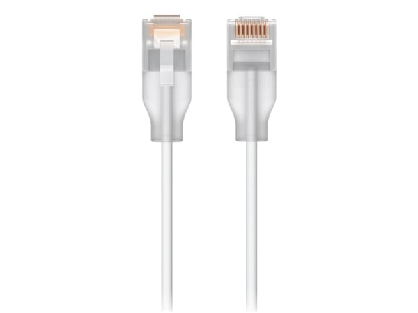 Ubiquiti UniFi - Koblingskabel - RJ-45 (hann) til RJ-45 (hann) - 8 m - 2.5 mm - CAT 6 - formstøpt, Etherlighting technology, nano-thin - hvit