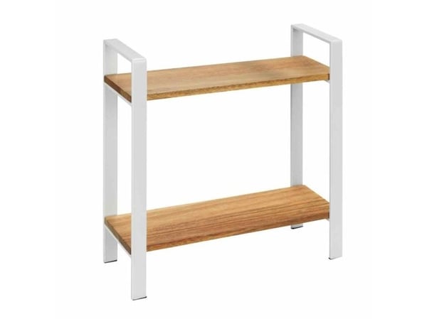 WENKO Louisa, Rackhylle, Frittstående, Metall, Tre, Hvit, Tre, Kjøkken, 2 hyller