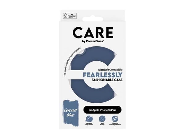 CARE by PanzerGlass - Baksidedeksel for mobiltelefon - MagSafe-samsvar - oleofobisk belegg, termoplast-polyuretan (TPU), polykarbonat (PC) - blå - ...