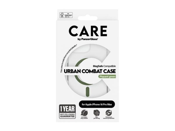 CARE by PanzerGlass Urban Combat - Baksidedeksel for mobiltelefon - MagSafe-samsvar - oleofobisk belegg, termoplast-polyuretan (TPU), polykarbonat ...