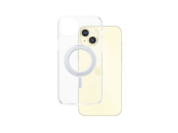 CARE by PanzerGlass - Baksidedeksel for mobiltelefon - med stativ - MagSafe-samsvar - termoplast-polyuretan (TPU), polykarbonat (PC) - sølv, gjenno...