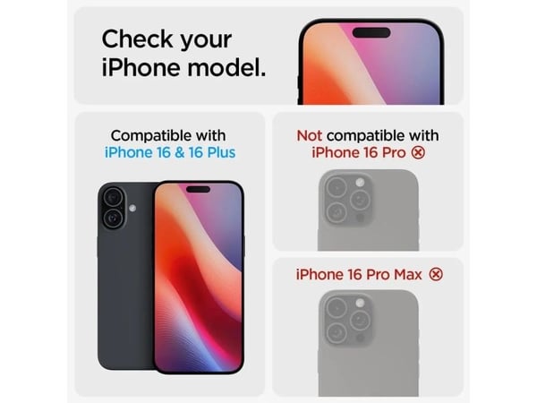 Spigen Glas.tR EZ Fit Optik Pro, Apple, iPhone 16 Plus / iPhone 16, Ripebestandig, Gjennomsiktig, 2 stykker