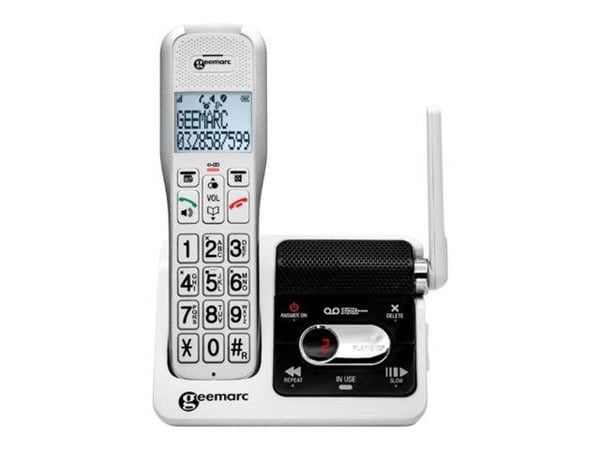 Geemarc AmpliDect 595 U.L.E - Trådlös telefon - svarssysten med nummerpresentation/samtal väntar - DECT - 3-riktad samtalsförmåg