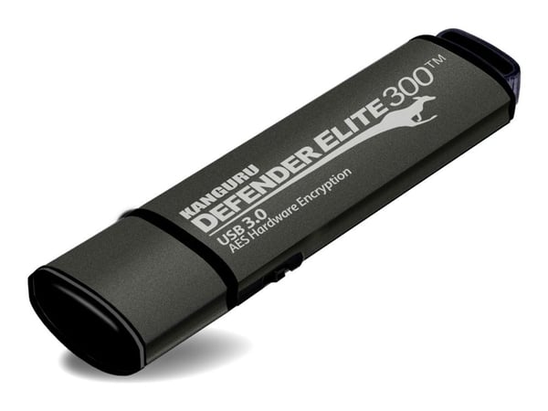 Kanguru Encrypted Defender Elite300 - USB-flashstasjon - kryptert - FIPS 140-2 Level 2 - 512 GB - USB 3.2 Gen 1 - svart - TAA-samsvar