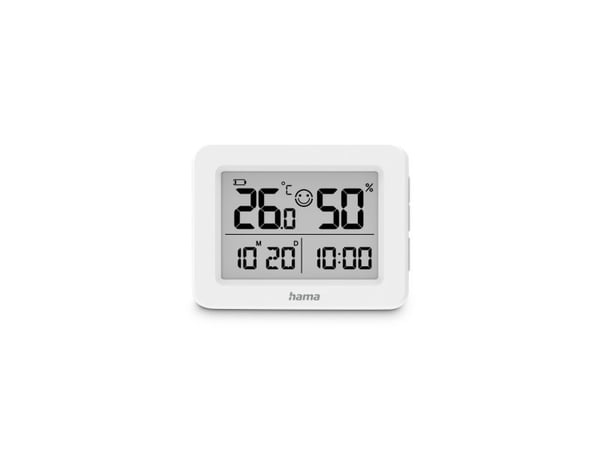 Hama 00222231, Sähkökäyttöinen ympäristön lämpömittari, Sisätila, F, °C, Digitaalinen, Valkoinen, Taulukko