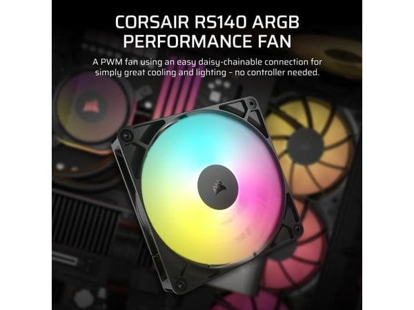 CORSAIR RS140 ARGB - Kabinettvifte - 140 mm - svart (en pakke 2)