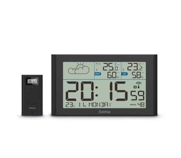 Hama 00222216, Svart, Inne hygrometer, Inne Termometer, Utendørs Fuktighetsmåler, Utendørs Barometer, Hygrometer, Termometer, Hygrometer, Termomete...