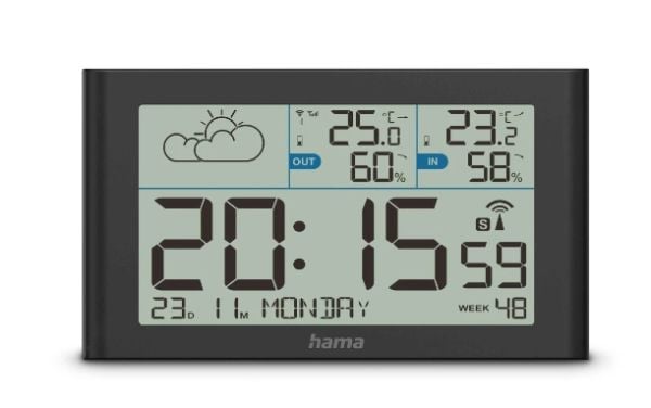 Hama 00222216, Svart, Inne hygrometer, Inne Termometer, Utendørs Fuktighetsmåler, Utendørs Barometer, Hygrometer, Termometer, Hygrometer, Termomete...