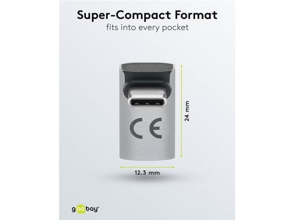 USB-C™-sovitin pystysuora 90° lyhyt, USB4™