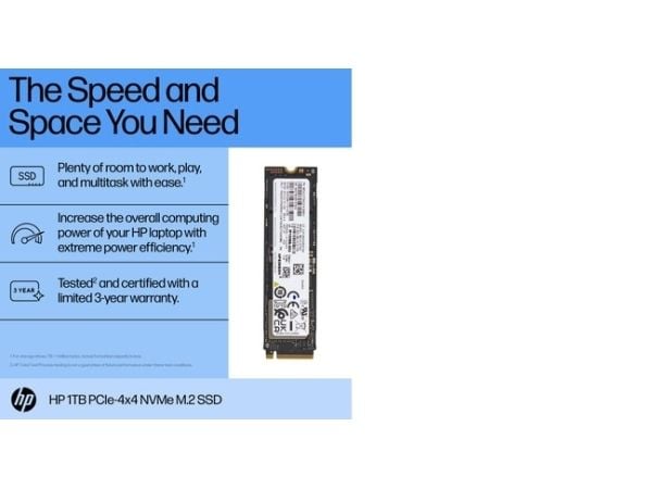 HP - SSD - 1 TB - intern - M.2 2280 - PCIe 4.0 x4 (NVMe) - for Elite x360; EliteBook 1040 G11, 630 G11, 64X G11, 66X G11, 83X G11, 84X G11, 86X G11