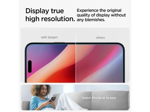 Spigen EZ Fit GLAS.tR HD - For mobiltelefon - glass - for Apple iPhone 15