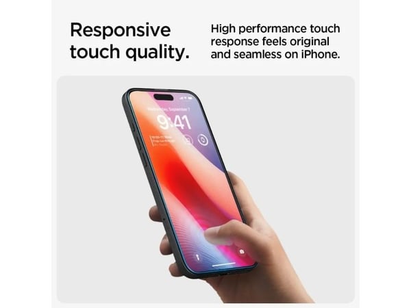 Spigen EZ Fit GLAS.tR HD - For mobiltelefon - glass - for Apple iPhone 15