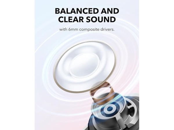 Soundcore A30i - True wireless-hodetelefoner med mikrofon - i øret - Bluetooth - aktiv støydemping - hvit