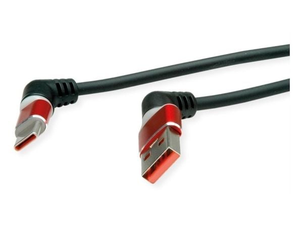 ROLINE 11.02.8346, 2 m, USB C, USB A, USB 2.0, 0,48 Gbit/s, musta, punainen