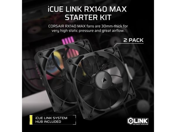 CORSAIR iCUE Link RX140 MAX Starter Kit - Kotelotuuletin