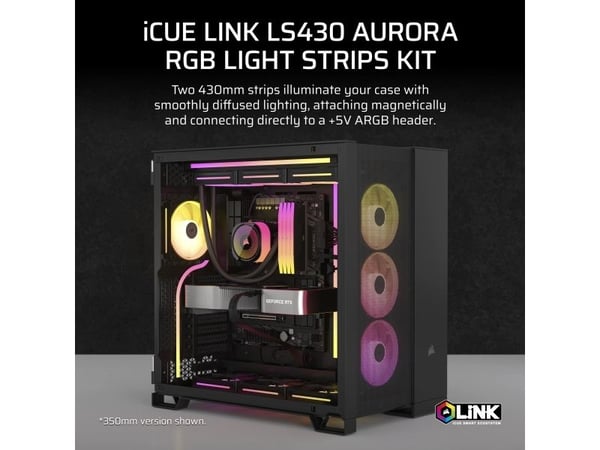 CORSAIR iCUE Link LS430 Aurora RGB - Belysningssett - svart - 430 mm