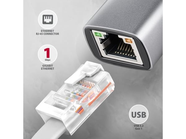 AXAGON ADE-TXPD - Nettverksadapter - USB-C 3.2 Gen 1 - Gigabit Ethernet x 1