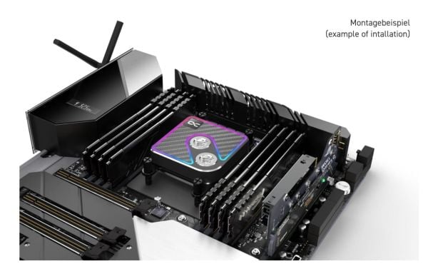 Alphacool Core 1 Aurora CPU-jäähdytin, ARGB - Hiili