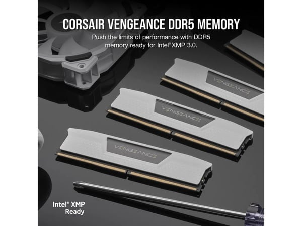 CORSAIR Vengeance - DDR5 - sett - 48 GB: 2 x 24 GB - DIMM 288-pin - 3000 MHz / PC5-48000 - CL30 - 1.4 V - hvit