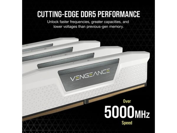 CORSAIR Vengeance - DDR5 - sett - 48 GB: 2 x 24 GB - DIMM 288-pin - 3000 MHz / PC5-48000 - CL30 - 1.4 V - hvit