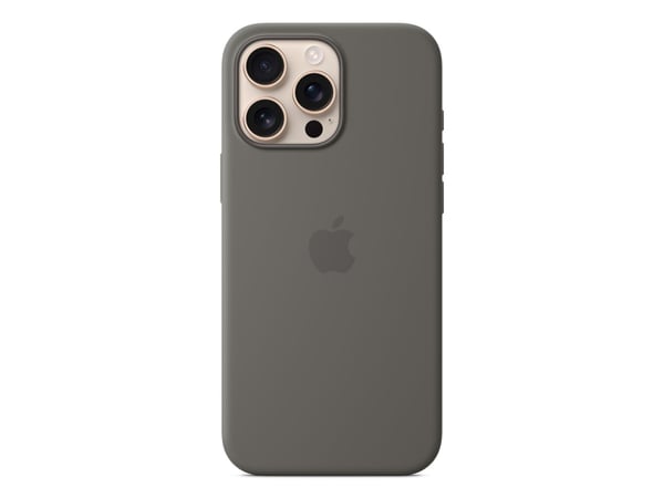 Apple - Baksidedeksel for mobiltelefon - MagSafe-samsvar - silikon - steingrå - for iPhone 16 Pro Max