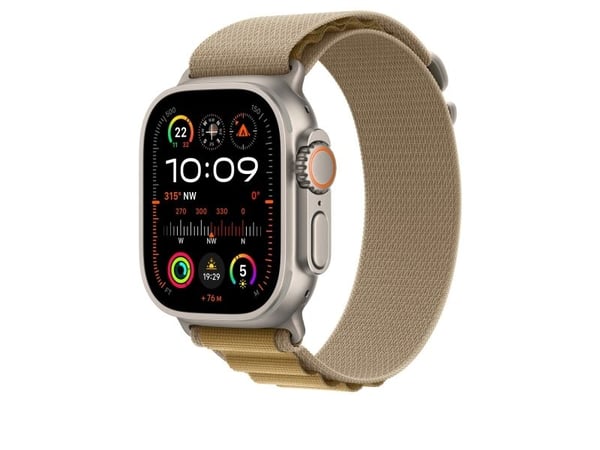 Apple - Sløyfe for smart armbåndsur - 49 mm, naturlig titanfinish - Liten størrelse - gyllenbrun