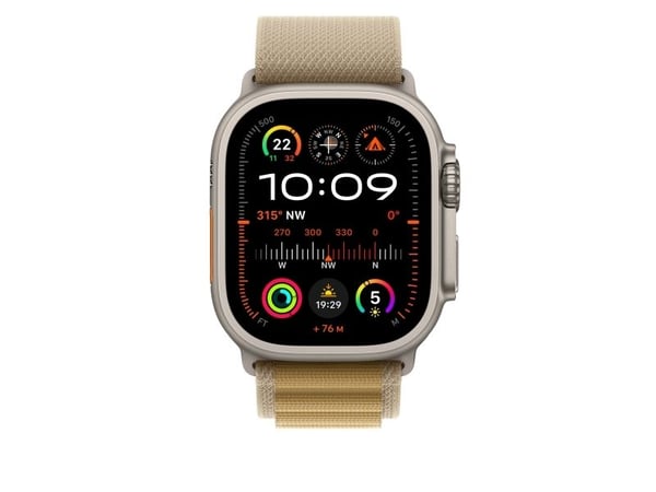 Apple - Sløyfe for smart armbåndsur - 49 mm, naturlig titanfinish - Liten størrelse - gyllenbrun