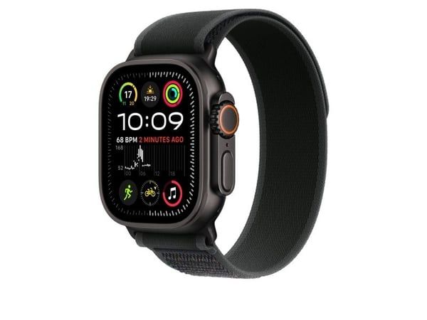 Apple Trail Loop - Sløyfe for smart armbåndsur - 49 mm, svart titanfinish - S/M-størrelse - svart