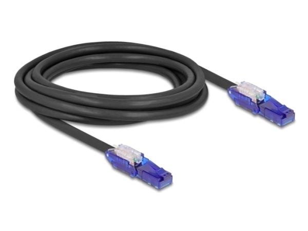 Delock - Nettverkskabel - RJ-45 (hann) 90° up-rotating to 90° down-rotating til RJ-45 (hann) 90° up-rotating to 90° down-rotating - 3 m - 6 mm - UT...