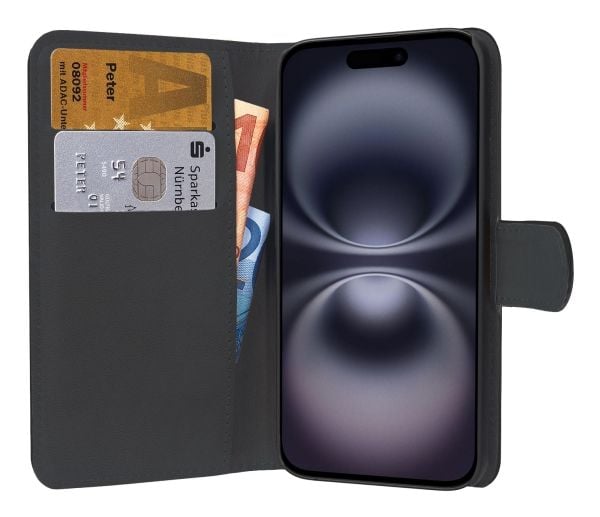 PEDEA 50160990, Lommebok-etui, Apple, iPhone 16 Plus, 17 cm (6.7"), Svart