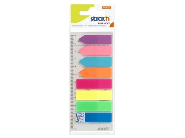 Indexflikar 4 st 45x12 + 4 st 42x12 25 blad assorterad neon - (24 st.)