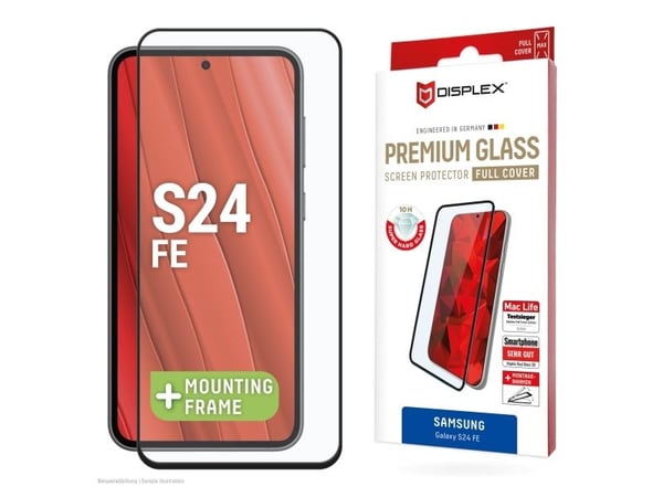 Displex 02023, Samsung, Galaxy S24 FE, Tørr påføring, Skittbestandig, Støvresistent, Slagbestandig, Ripebestandig, Sjokkresistent, Sort, Gjennomsik...