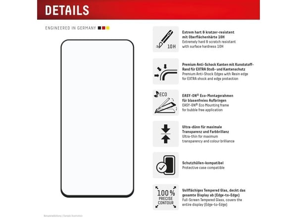 Displex 02023, Samsung, Galaxy S24 FE, Tørr påføring, Skittbestandig, Støvresistent, Slagbestandig, Ripebestandig, Sjokkresistent, Sort, Gjennomsik...
