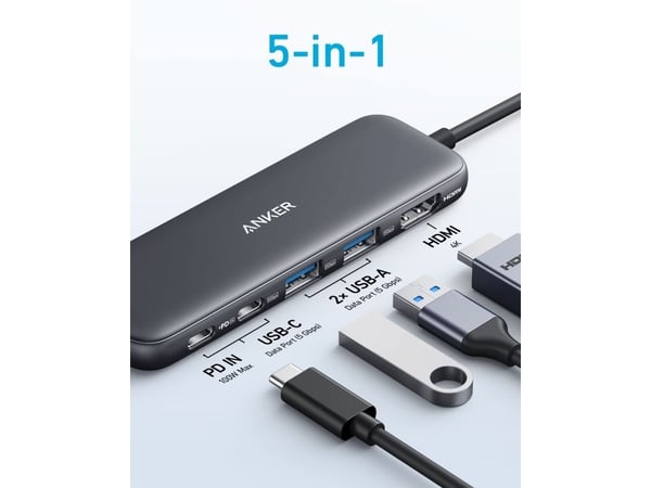 ANKER 332 USB-C HUB (5-IN-1) SVART
