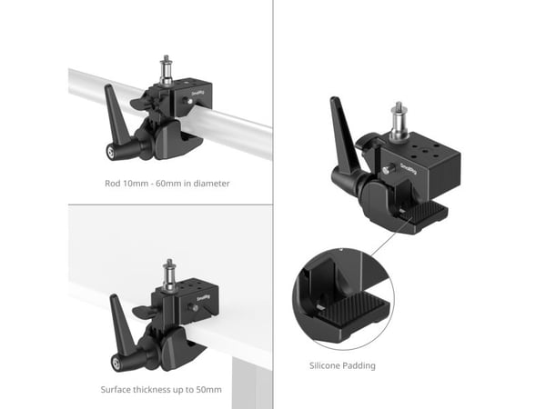 SmallRig 4861, Monteringsklämma, Svart, Gjuten aluminium, 1/4-20, 3/8-16", 100 mm, 146 mm