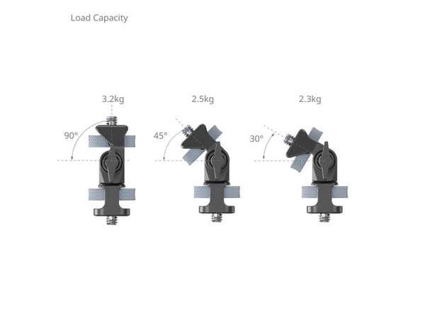 SmallRig 4886, Skjermmontering, Sort, Aluminium, Silikon, Rustfritt stål, 1/4-20", 360°, 62,6 mm