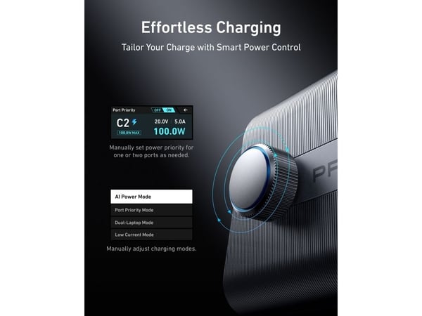 Anker Prime - Strømadapter - GaNPrime - 250 watt - 5 A - 6 utgangskontakter (4 x USB-C, 2 x USB)
