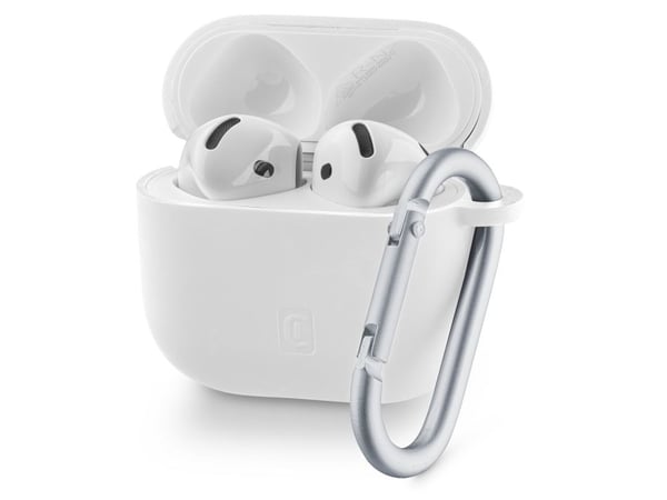 Cellularline 8018080489662, Overtrekk, Hvit, Apple, AirPods 4, AirPods 4 ANC, Silikon, Skittbestandig, Fallbestandig, Ripebestandig