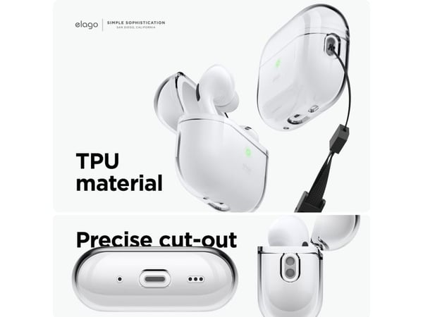 Elago Elago AirPods Pro 2 Nylon Strap TPU Shell Case - Nylon Strap TPU Shell Case for AirPods Pro 2 vaaleanpunainen - Taattu turvallisuus. yksinker...