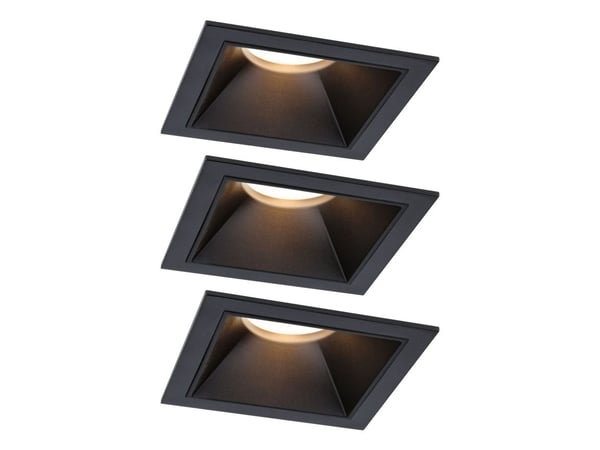 Paulmann Cole, Innsunket spotlight, 3 ampuller, LED, 2700 K, 470 lm, Sort