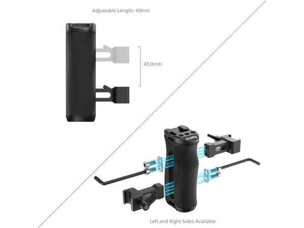 SmallRig 4840, Handgrepp för digitalkamera, Svart, Gjuten aluminium, Silikon, 68 mm, 53,8 mm, 105,5 mm