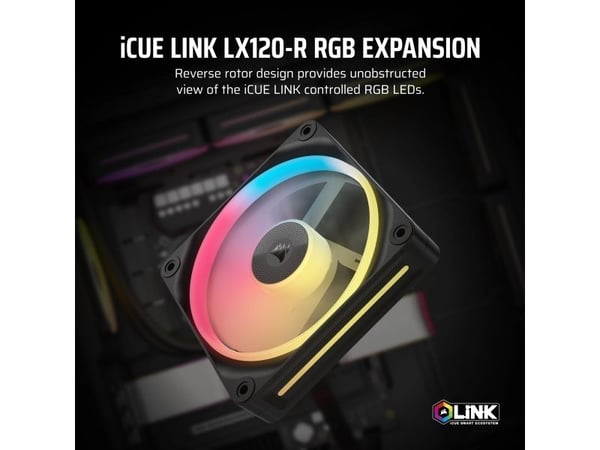 CORSAIR iCUE Link LX120-R RGB - Lådfläkt - 120 mm - svart