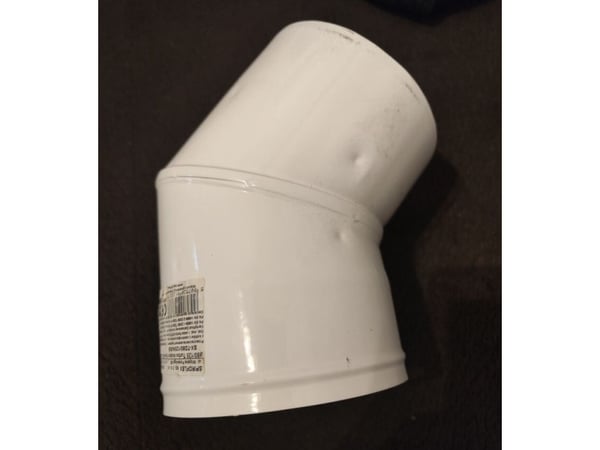 SpiroFlex 80/125 kne dobbeltvegg 45°, hvit KOLANO 2-SCIENNE BIALE 45