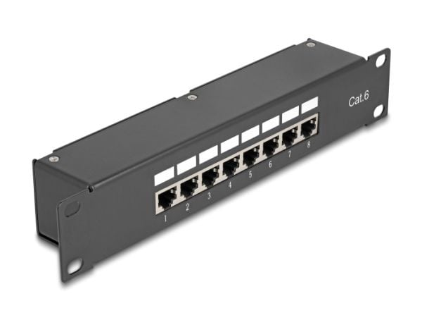 Delock - Koblingspanel - rackmonterbar - CAT 6 - RJ-45 - svart - 1U - 10"