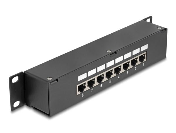 Delock - Koblingspanel - rackmonterbar - CAT 6 - RJ-45 - svart - 1U - 10"